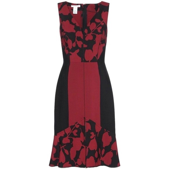 $1990 Runway Oscar de la Renta Sweetheart Neck Flounce Hem Midi Dress  XL - Picture 6 of 13
